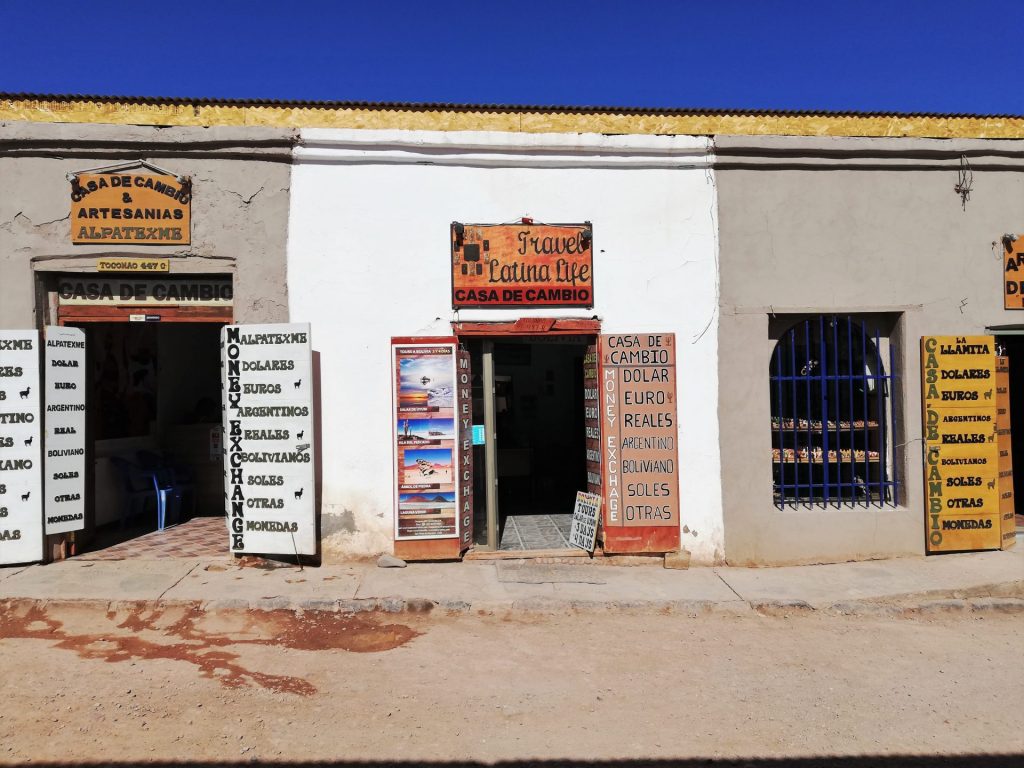 Casas de cambio de San Pedro de Atacama.