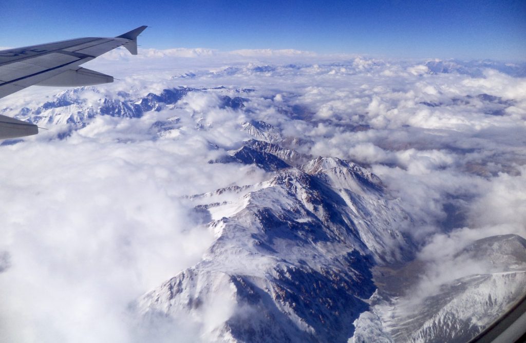Cordillera de los Andes desde el avión.