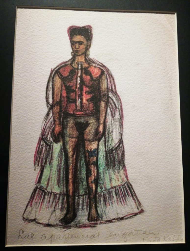 Dibujo "Las apariencias engañan" de Frida Kahlo.