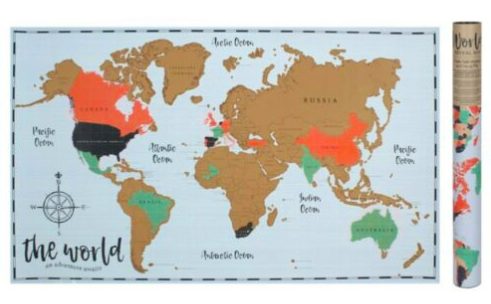 Mapa mundo raspable.