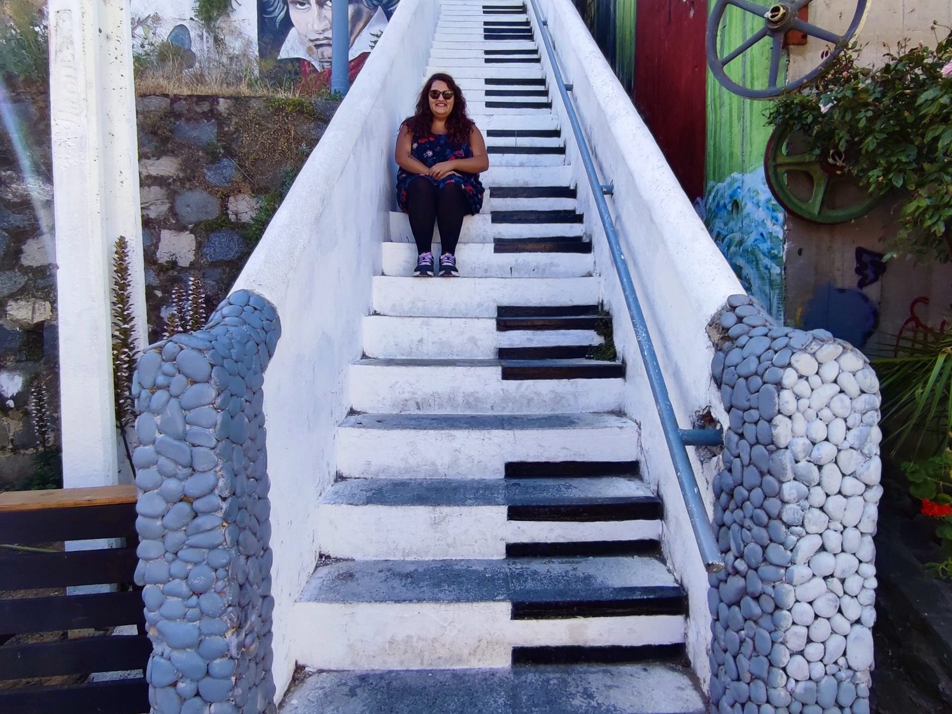Foto en la Escalera Piano de Valparaíso.
