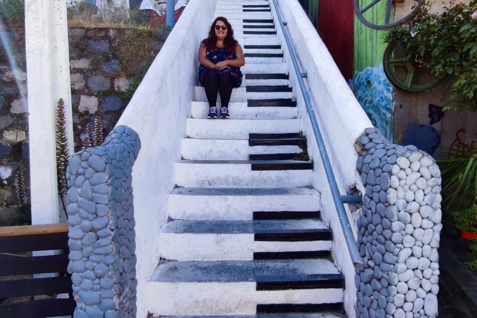 Foto en la Escalera Piano de Valparaíso.