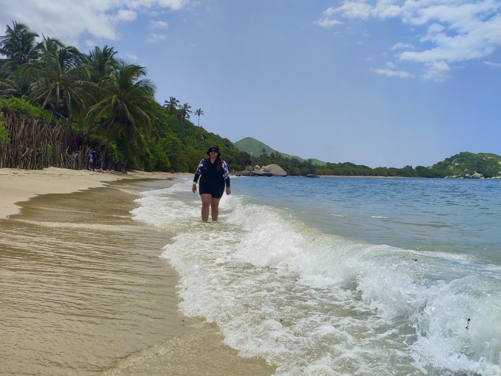 Foto en el Parque Tayrona de Colombia playa.