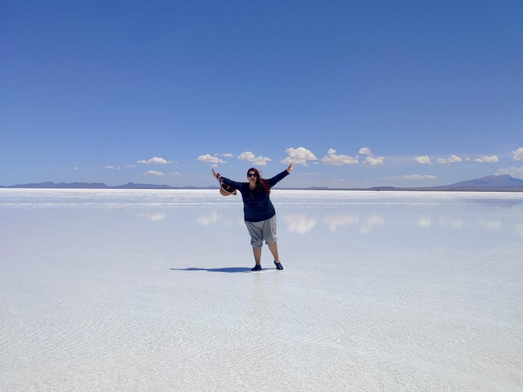 Efecto espejo leve en Uyuni, Bolivia.
