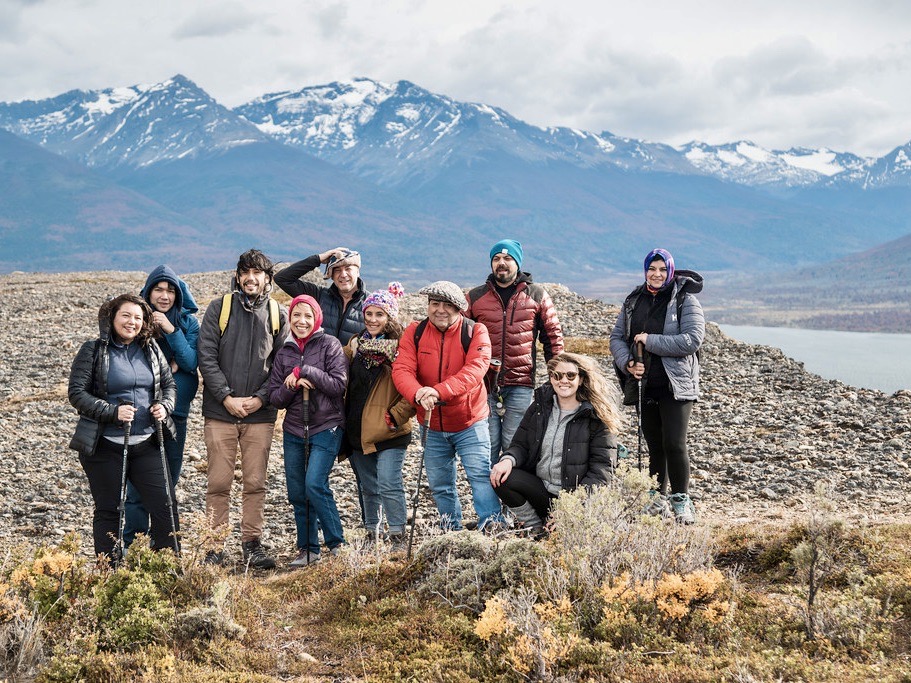 Disfrutando de los paisajes de Puerto Natales. 
