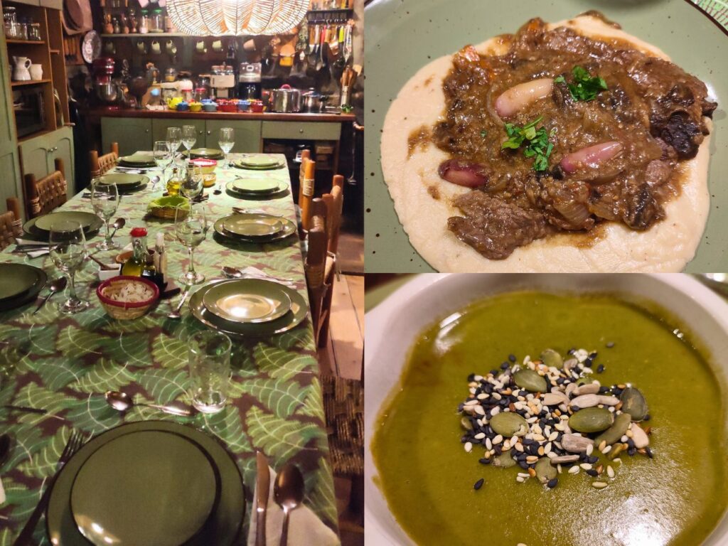 Cena en hostal Casa Verde Malalcahuello.